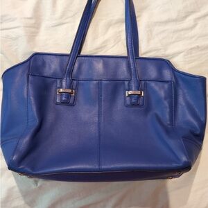 Coach Electric Blue Leather Tote with Double Shoulder Straps